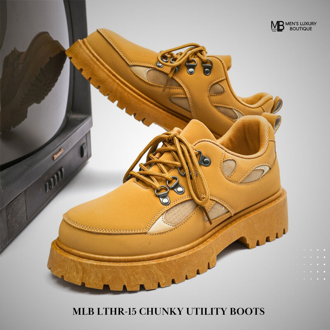 Stride with Power: MLB LTHR-15 Chunky Utility Boots Merging Strength and Style