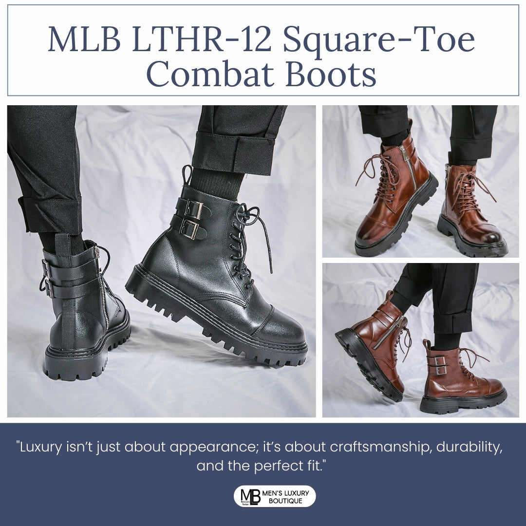 Command the Streets: The Ultimate Luxury of MLB LTHR-12 Square-Toe Combat Boots