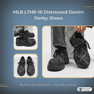 The Ultimate Style Statement: MLB LTHR-16 Distressed Denim Derby Shoes