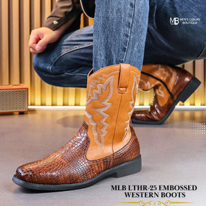 Timeless Elegance Meets Bold Craftsmanship: The Ultimate Statement with MLB LTHR-25 Embossed Western Boots