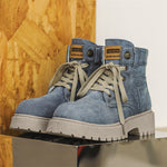 MLB LTHR-13 Denim Lace-Up Boots