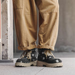 MLB LTHR-14 Distressed Denim Combat Boots