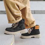 MLB LTHR-13 Denim Lace-Up Boots