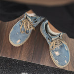 MLB LTHR-14 Distressed Denim Combat Boots