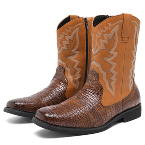 MLB LTHR-25 Embossed Western Boots