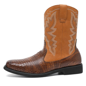 MLB LTHR-25 Embossed Western Boots