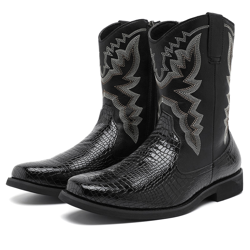 MLB LTHR-25 Embossed Western Boots