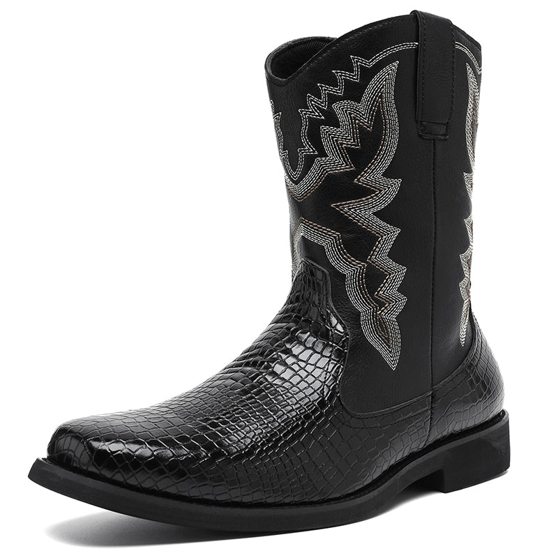 MLB LTHR-25 Embossed Western Boots