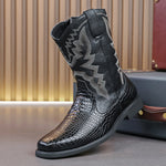 MLB LTHR-25 Embossed Western Boots