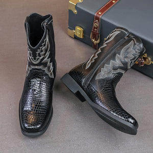 MLB LTHR-25 Embossed Western Boots