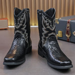 MLB LTHR-25 Embossed Western Boots