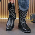 MLB LTHR-25 Embossed Western Boots