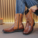 MLB LTHR-25 Embossed Western Boots