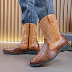 MLB LTHR-25 Embossed Western Boots