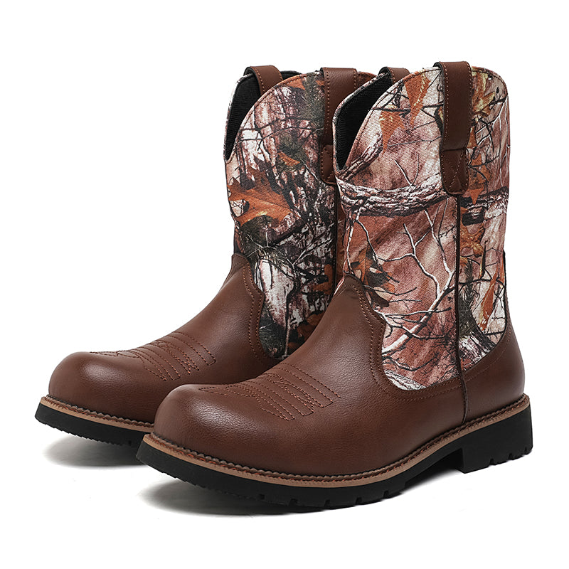 MLB LTHR-27 Camo Western Cowboy Boots