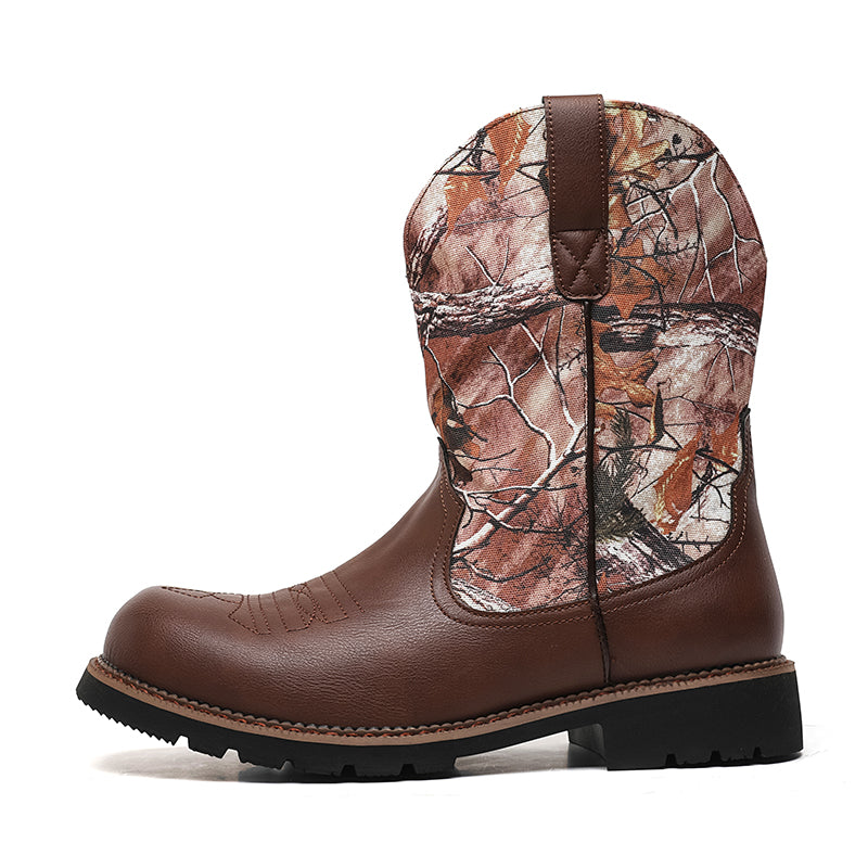 MLB LTHR-27 Camo Western Cowboy Boots