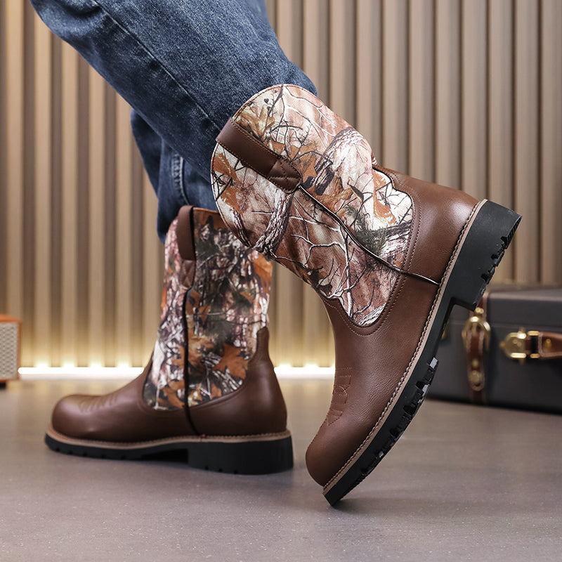 MLB LTHR-27 Camo Western Cowboy Boots