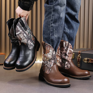 MLB LTHR-27 Camo Western Cowboy Boots