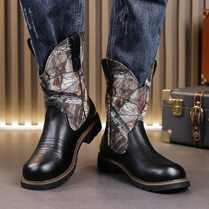 MLB LTHR-27 Camo Western Cowboy Boots