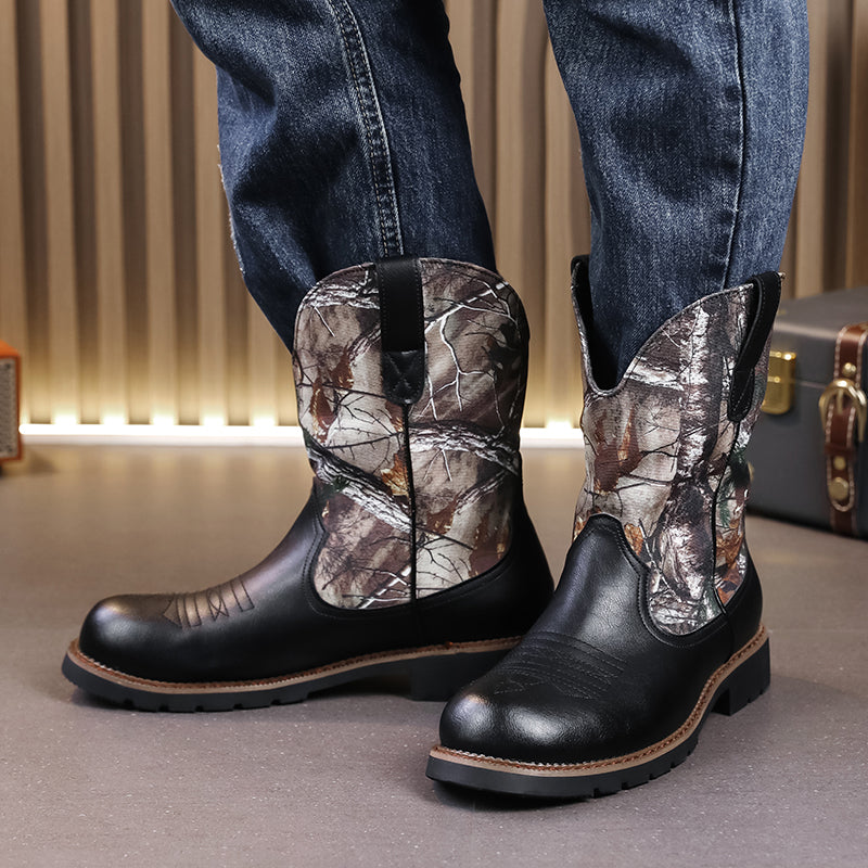 MLB LTHR-27 Camo Western Cowboy Boots