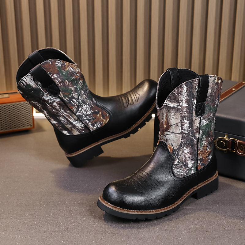 MLB LTHR-27 Camo Western Cowboy Boots