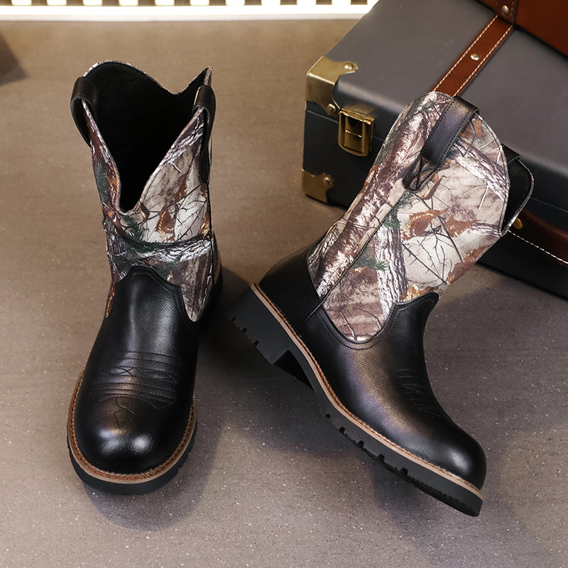 MLB LTHR-27 Camo Western Cowboy Boots