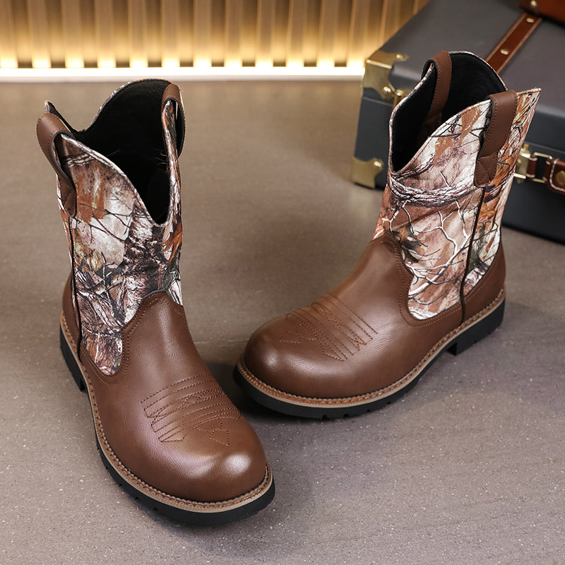 MLB LTHR-27 Camo Western Cowboy Boots