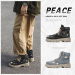 MLB LTHR-14 Distressed Denim Combat Boots