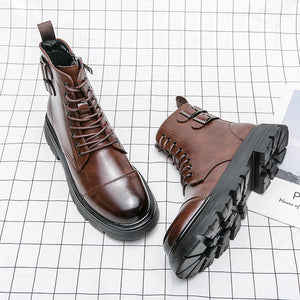 MLB LTHR-12 Square-Toe Combat Boots