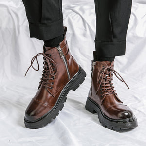 MLB LTHR-12 Square-Toe Combat Boots