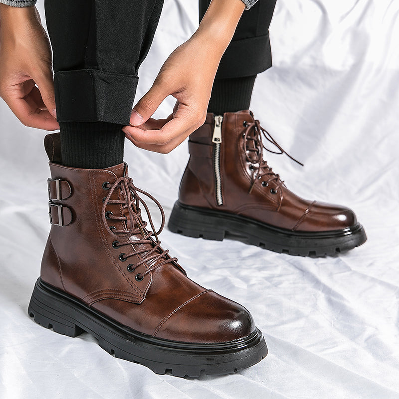 MLB LTHR-12 Square-Toe Combat Boots