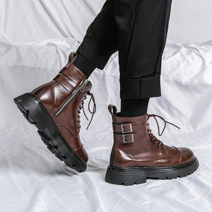 MLB LTHR-12 Square-Toe Combat Boots