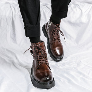 MLB LTHR-12 Square-Toe Combat Boots