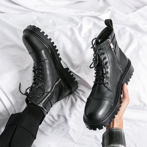 MLB LTHR-12 Square-Toe Combat Boots