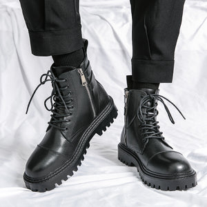 MLB LTHR-12 Square-Toe Combat Boots