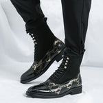 MLB LTHR-09 Patterned Lace-Up Boots