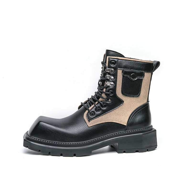 MLB LTHR-08 Square-Toe Combat Boots