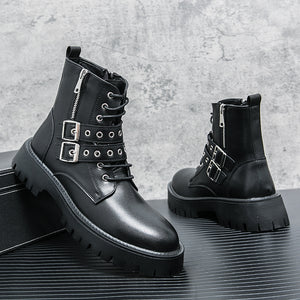 MLB LTHR-10 Dual-Buckle Combat Boots