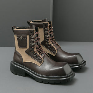 MLB LTHR-08 Square-Toe Combat Boots