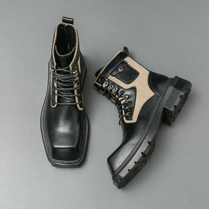 MLB LTHR-08 Square-Toe Combat Boots