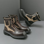 MLB LTHR-08 Square-Toe Combat Boots