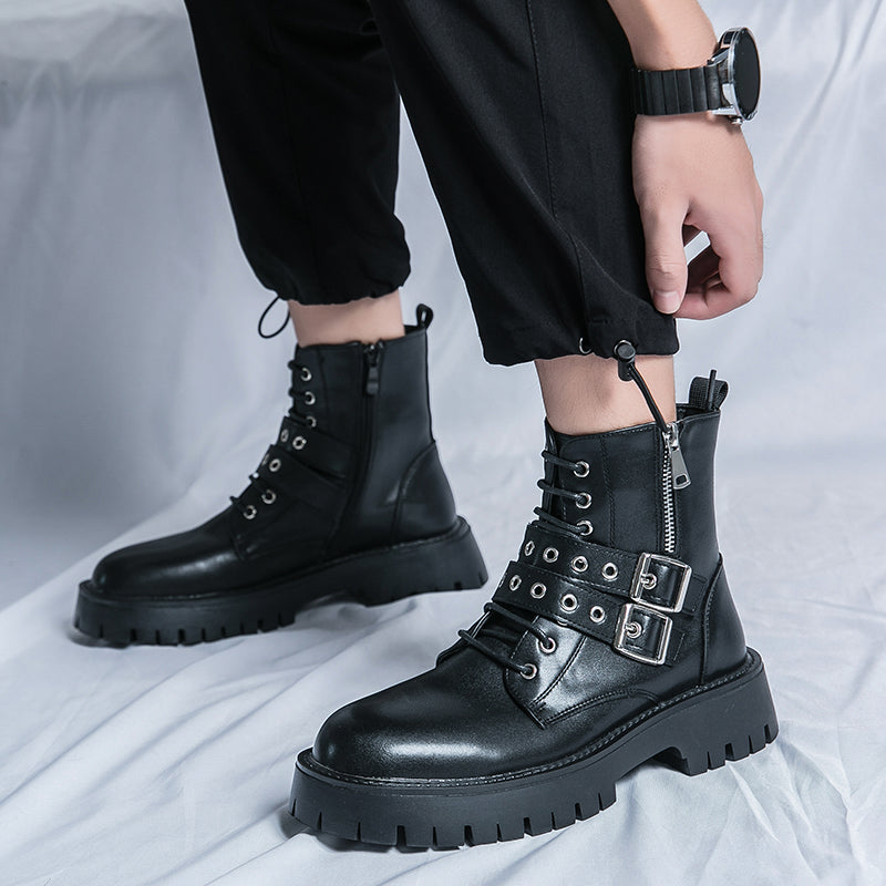 MLB LTHR-10 Dual-Buckle Combat Boots