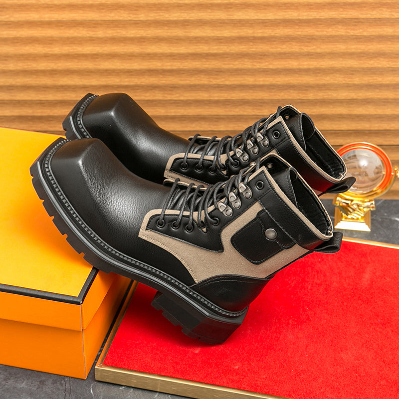 MLB LTHR-08 Square-Toe Combat Boots