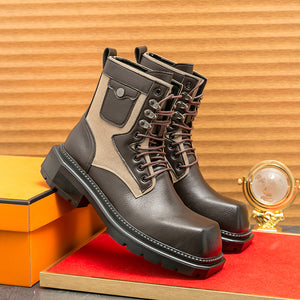 MLB LTHR-08 Square-Toe Combat Boots