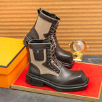 MLB LTHR-08 Square-Toe Combat Boots