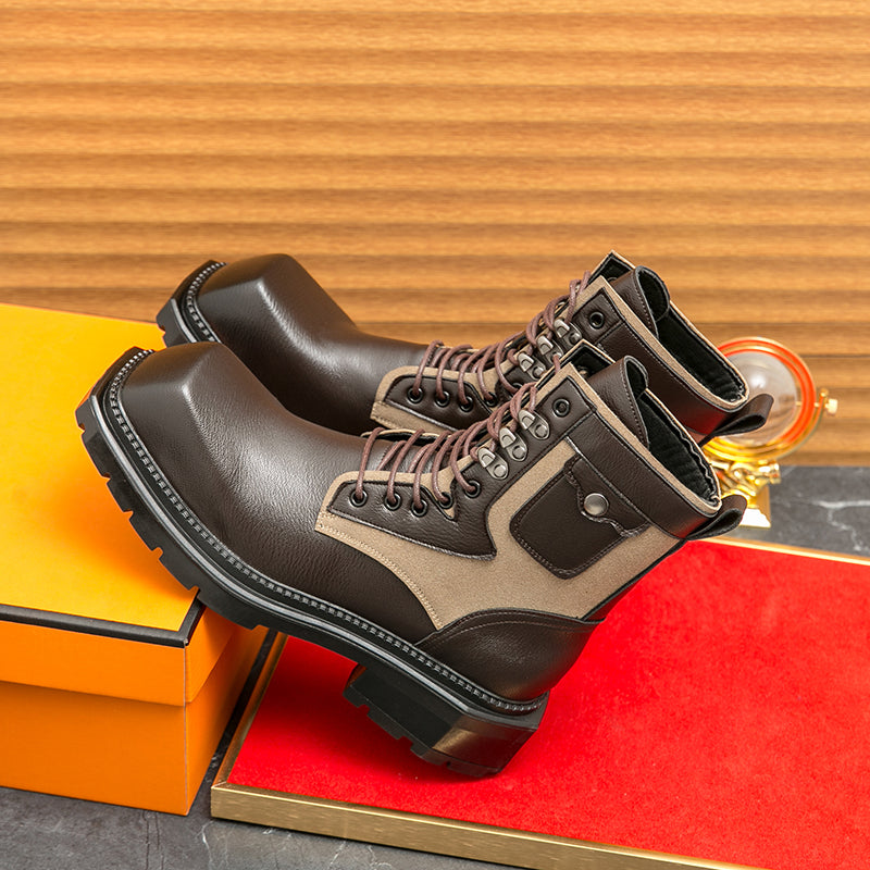 MLB LTHR-08 Square-Toe Combat Boots