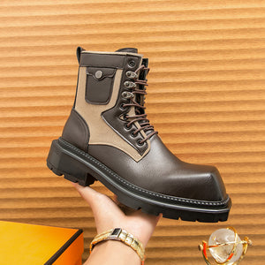 MLB LTHR-08 Square-Toe Combat Boots