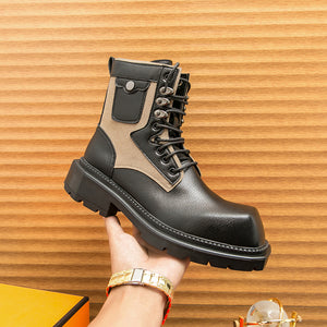 MLB LTHR-08 Square-Toe Combat Boots