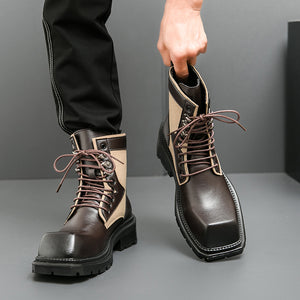 MLB LTHR-08 Square-Toe Combat Boots