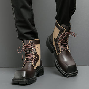 MLB LTHR-08 Square-Toe Combat Boots